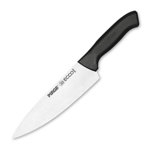 Нож поварской 19 см черная ручка Pirge
