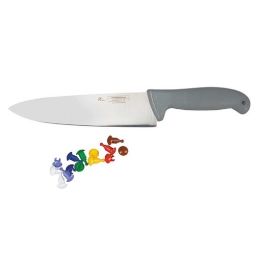 Нож поварской 20 см с цветными кнопками PRO-Line серая ручка P.L. Proff Cuisine