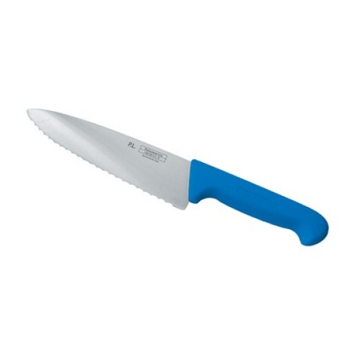 Нож поварской 20 см волнистое лезвие PRO-Line синяя ручка P.L. Proff Cuisine
