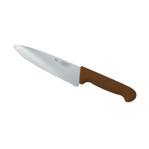Нож поварской 20 см волнистое лезвие PRO-Line коричневая ручка P.L. Proff Cuisine