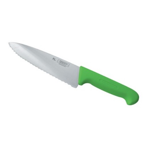 Нож поварской 25 см волнистое лезвие PRO-Line зеленая ручка P.L. Proff Cuisine
